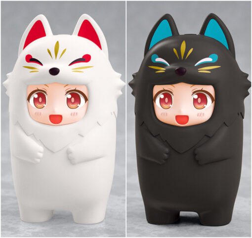 Nendoroid More Kigurumi Face Parts Case White Kitsune O Black Kitsune