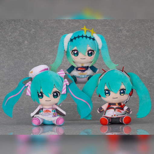 Mini Plushie Hatsune Miku GT Project: 15th Anniversary (3 Modelos a elegir – Precio Unitario)