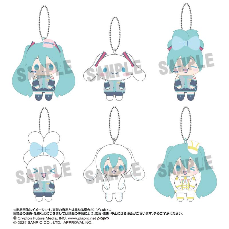 BOX 6 Plush Mascot Collection Hatsune Miku x Cinnamoroll (INDIVISIBLE)