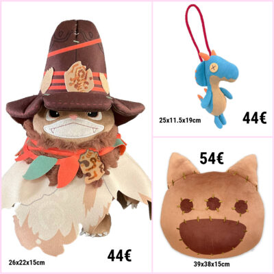 Peluches Monster Hunter Wilds (Precio unitario - 3 modelos a elegir)